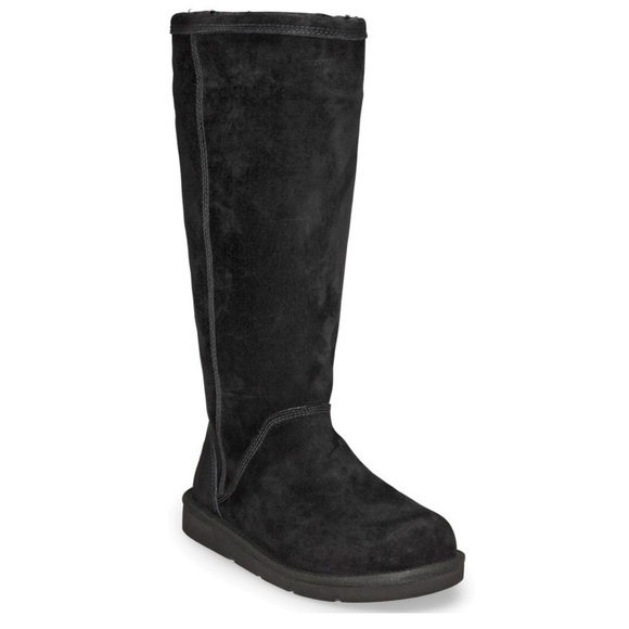 UGG Women's Black Suede Greenfield 1891 Tall Zip Up Round Toe